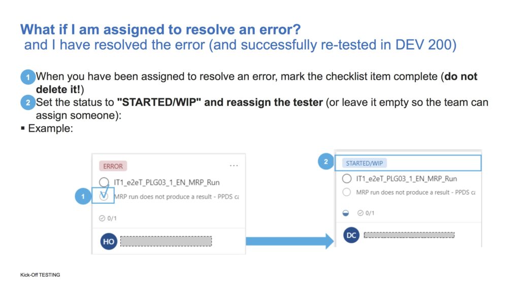 Error handling when testing