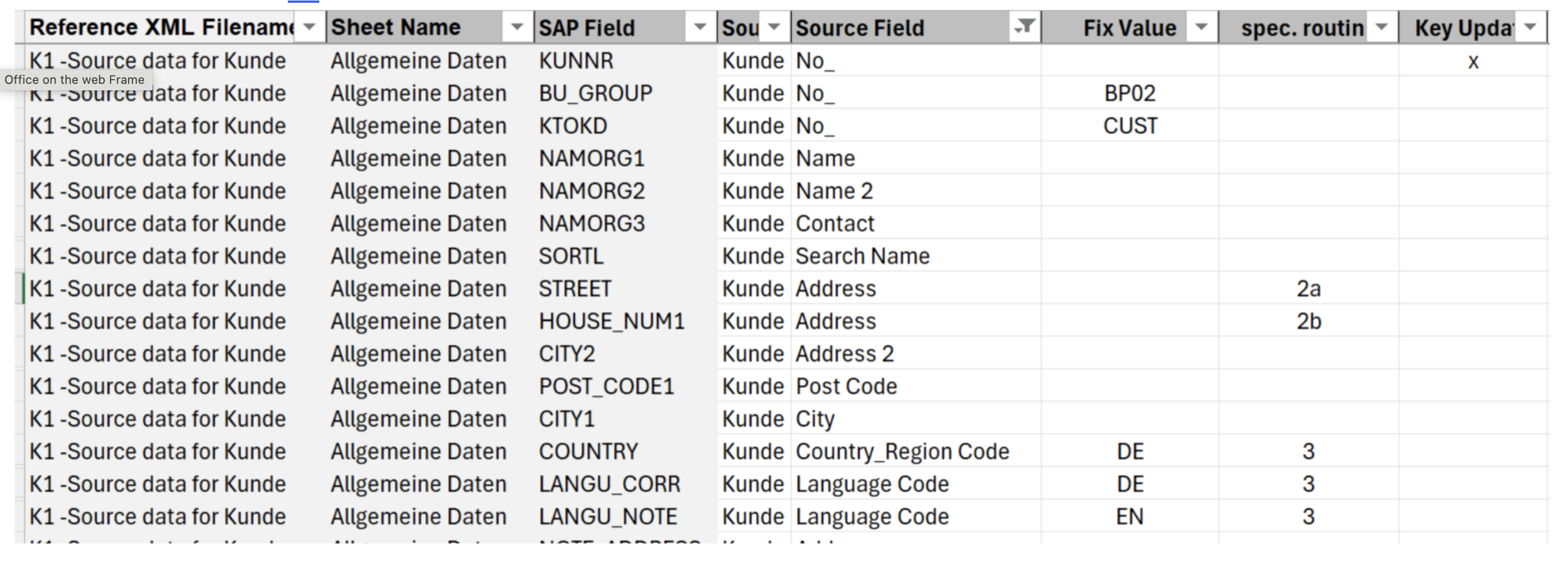 Mapping in S/4HANA Data Migration Converter